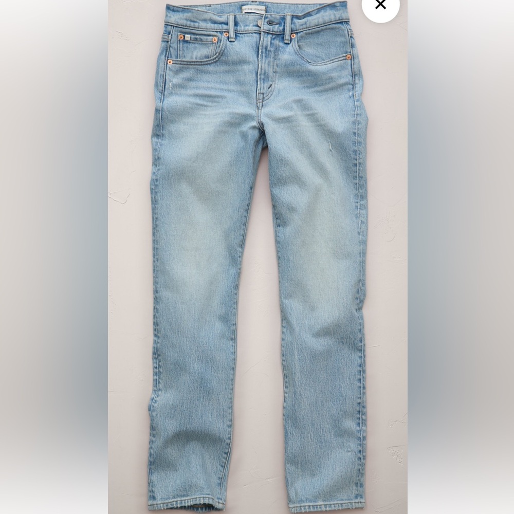 AE77 Light Blue Denim Jeans Vintage Straight